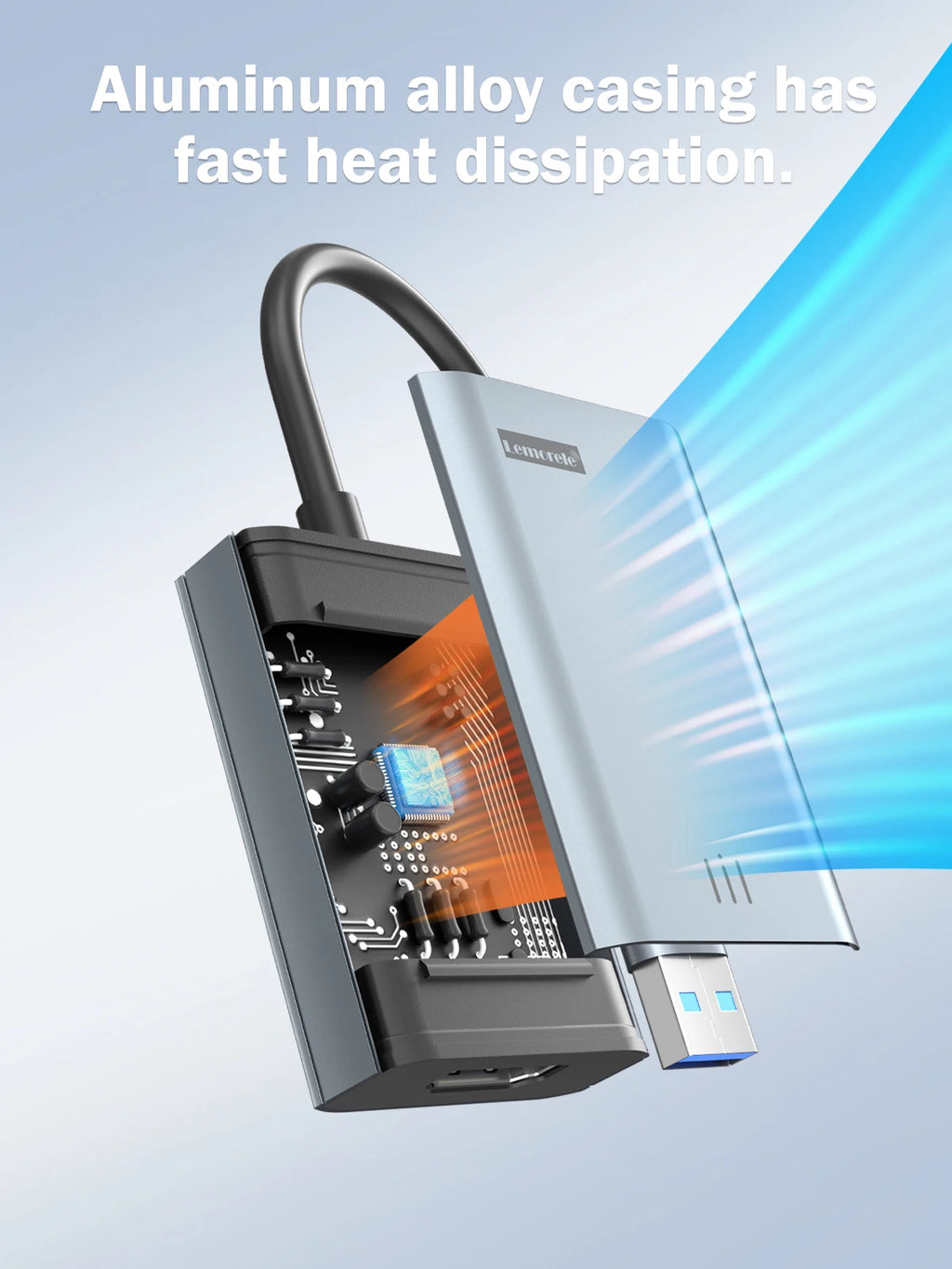 Lemorele USB to HDMI Adapter Compatible Converter 1080P Multiple Displays for Windows macOS Laptops, Monitors, TVs, Projectors