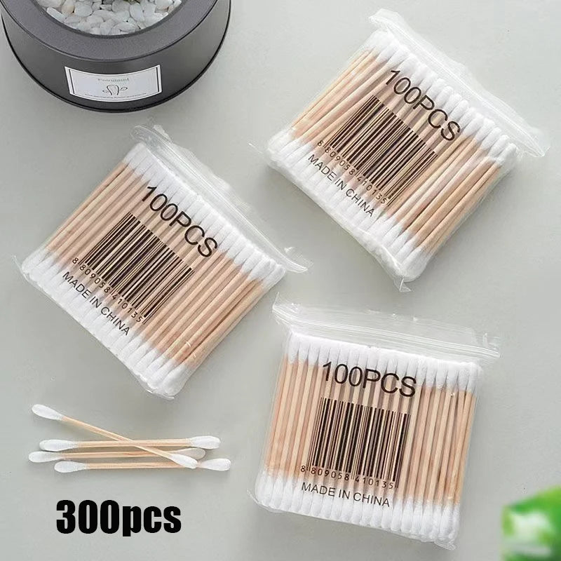 500pcs Double Head Cotton Swab Women Makeup Cotton Buds Tip for Wood Sticks Nose Ears Cleaning Health Care Tools