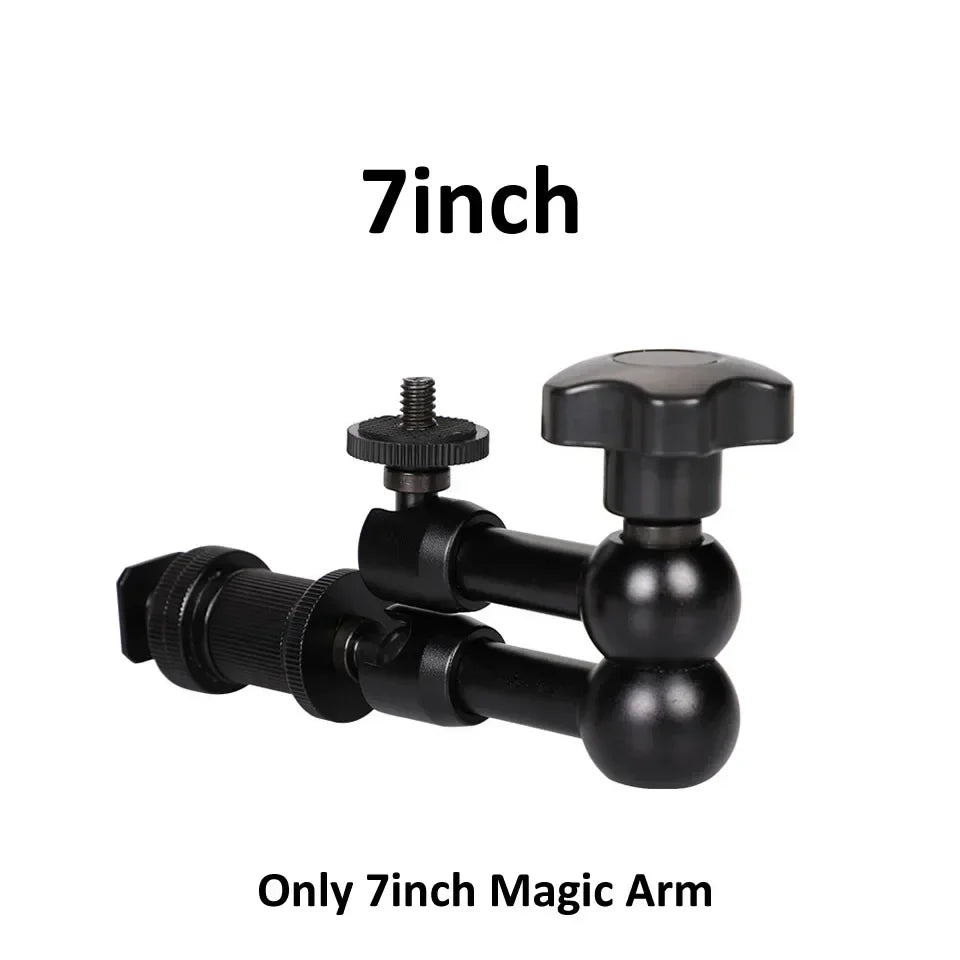 7/11/20 Inch Metal Articulating Magic Arm Super Clamp Holder Stand for DSLR Camera Monitor Phone Studio Photography Accessories