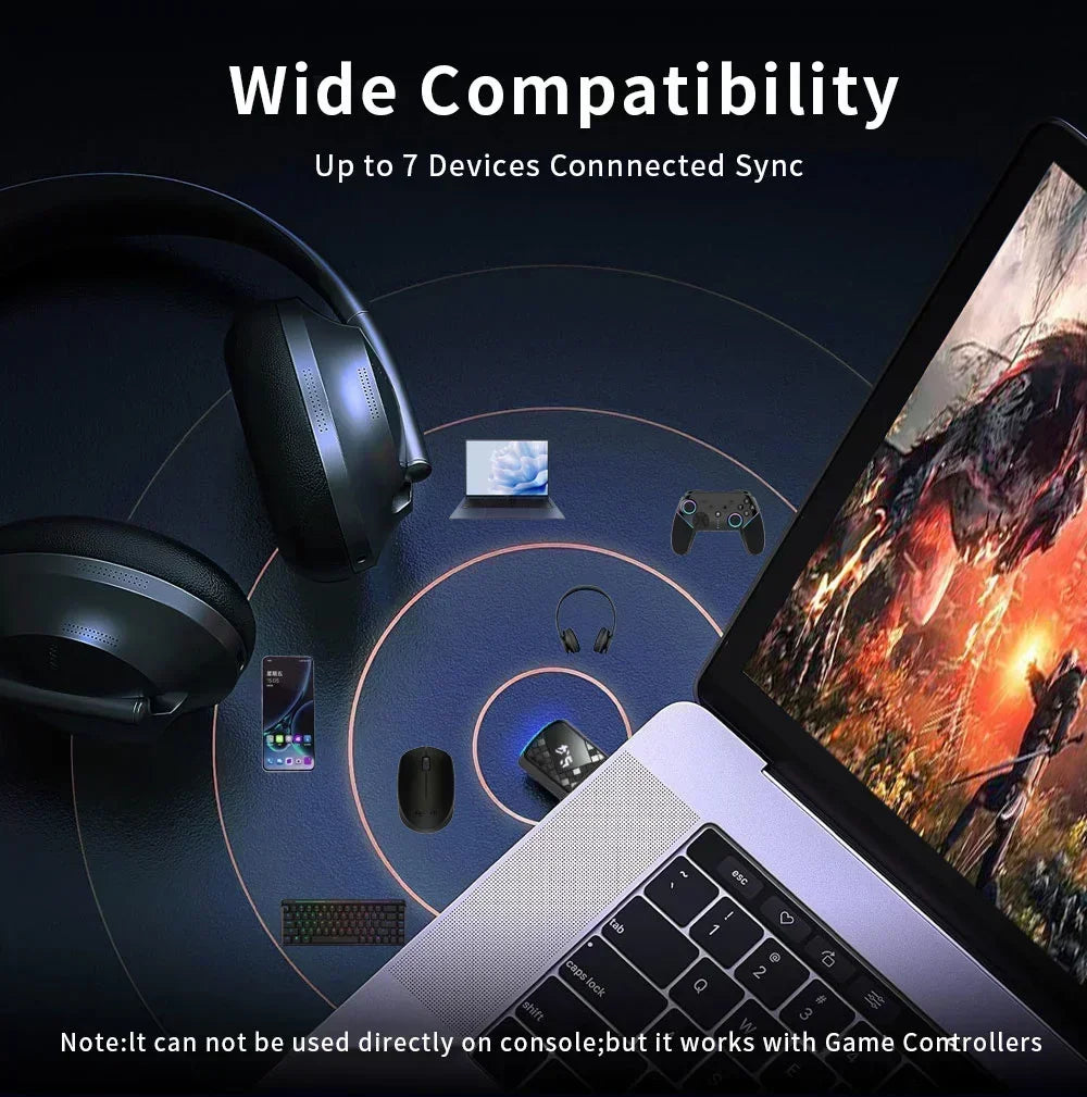 USB Bluetooth 5.4 Dongle Bluetooth Receiver Transmitter for PC Speaker Wireless Mouse Keyboard Music Audio Adapter