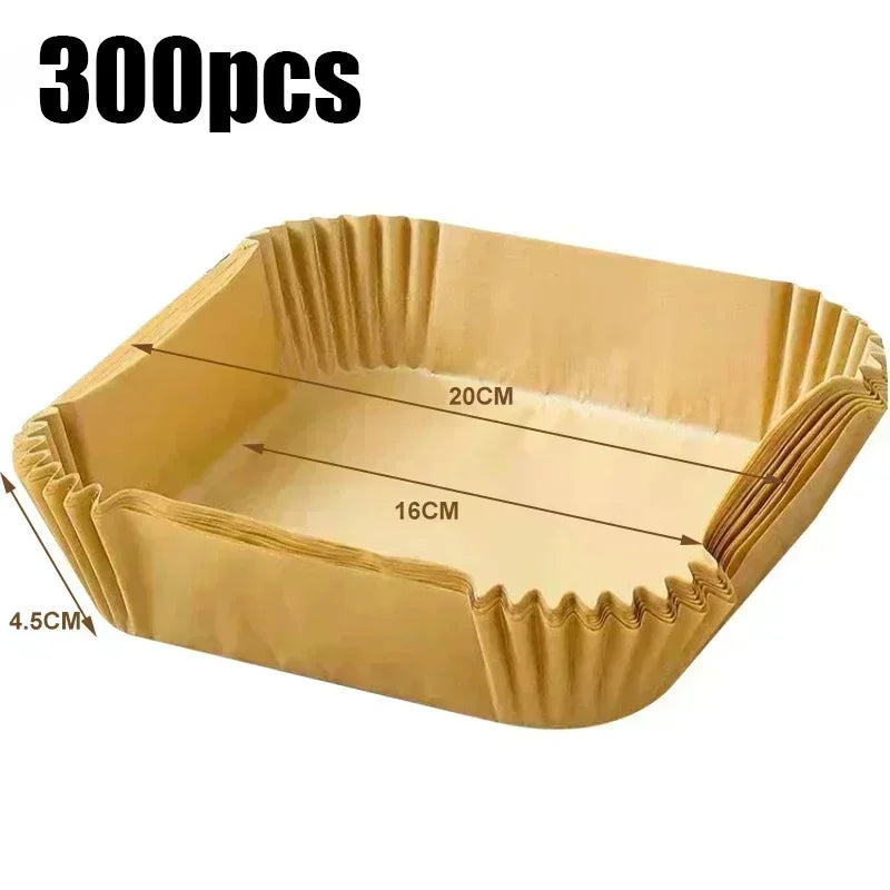 50/100PCS Air Fryer Disposable Paper Square Round Baking Paper Barbecue Plate NonStick Mat Kitchen Oven Oil Absorbing Paper Tool