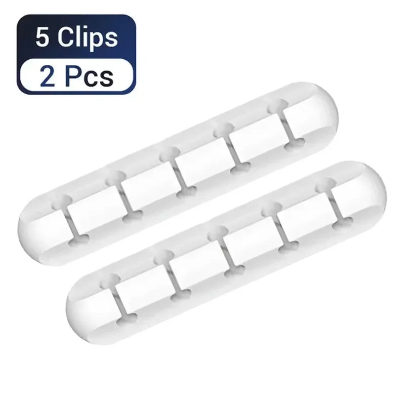 2Pcs Cable Organizer Management Wire Holder Flexible USB Cable Winder Tidy Silicone Clips For Mouse Keyboard Earphone Protector