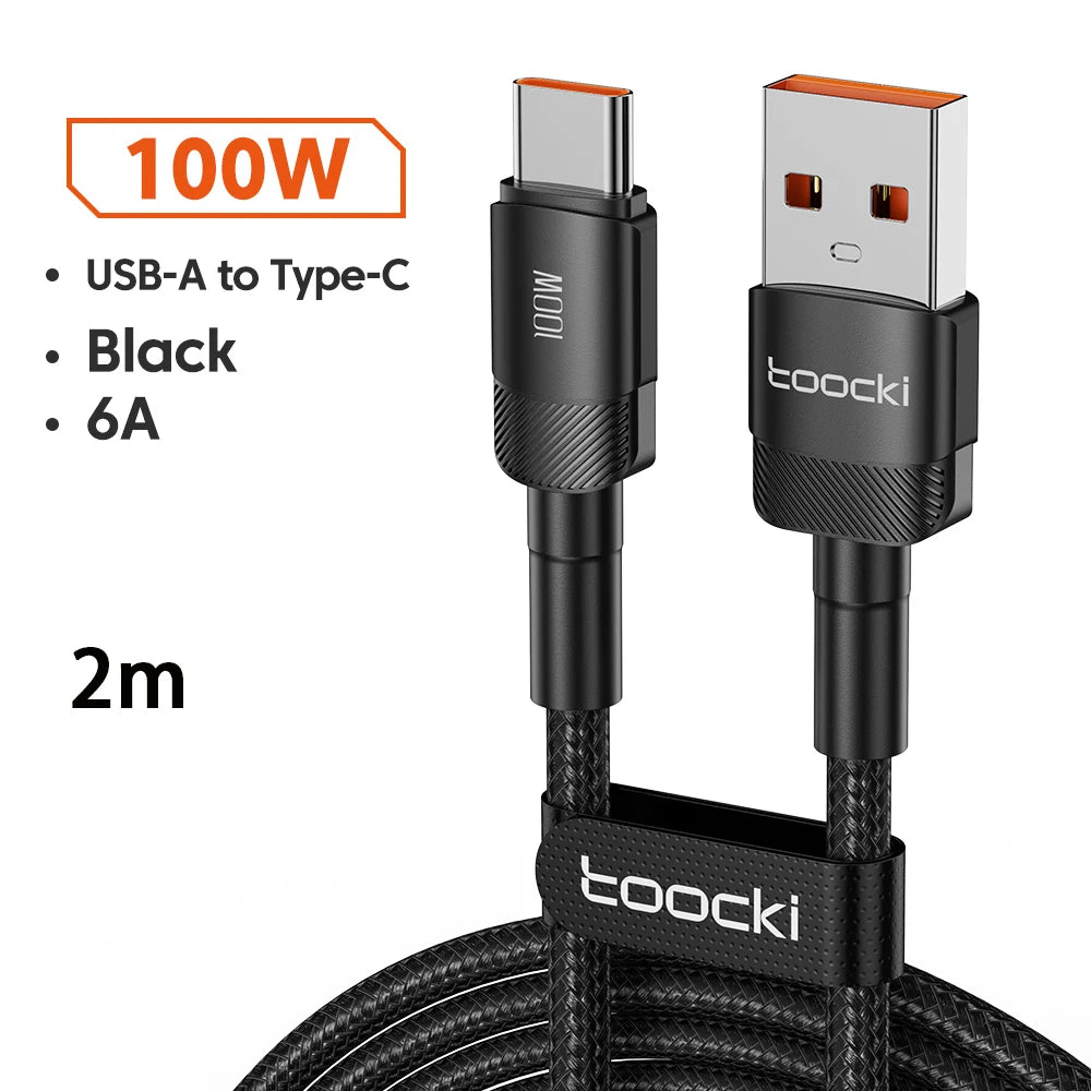 PD 100W Fast Charge 1m/2m/3m USB to Type C Cable Quick Charging Data Cord for Huawei Xiaomi