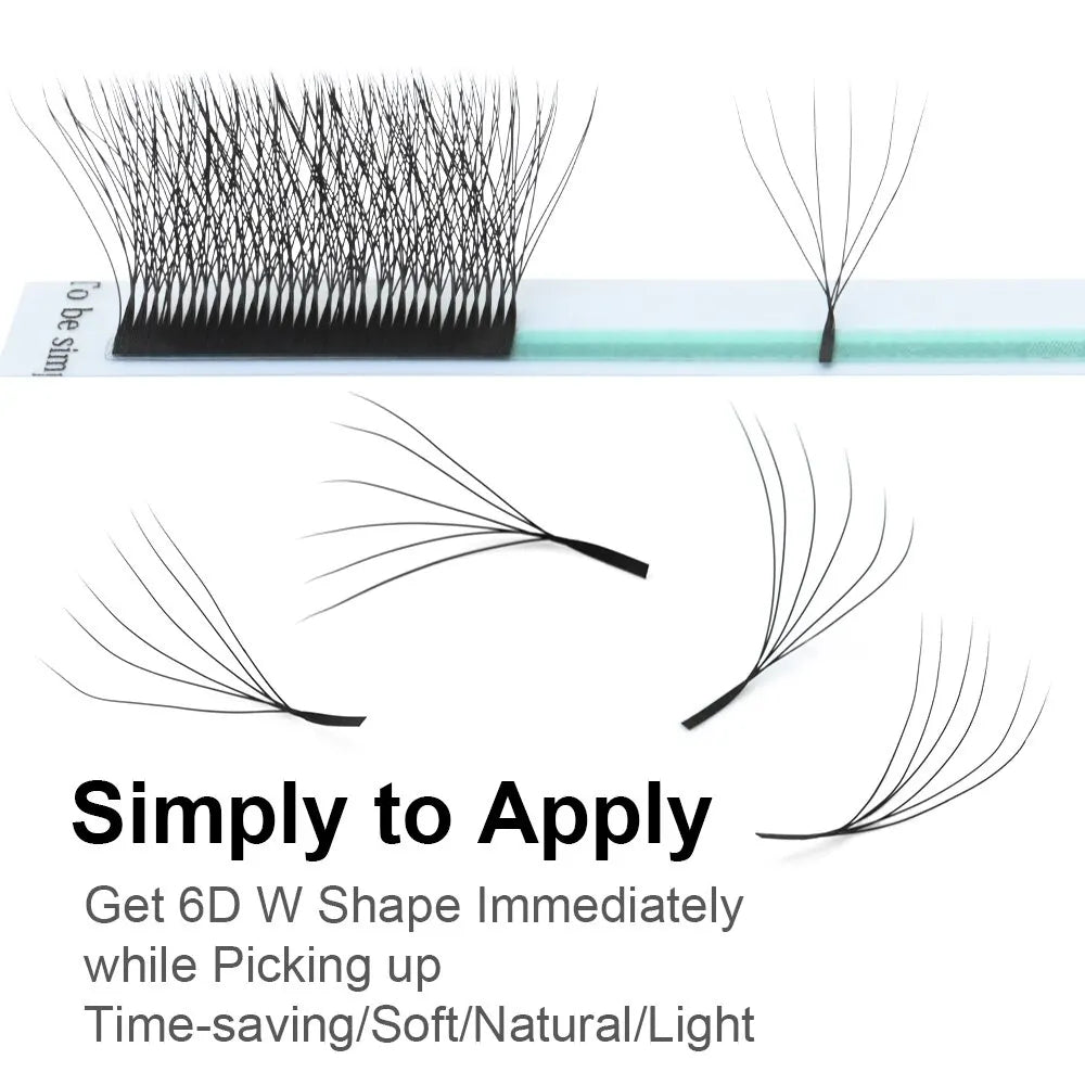 NAGARAKU 3D 4D 5D 6D W Shape Premade Fans Automatic Flowering Eyelash Extensions Natural Soft Light Full Dense