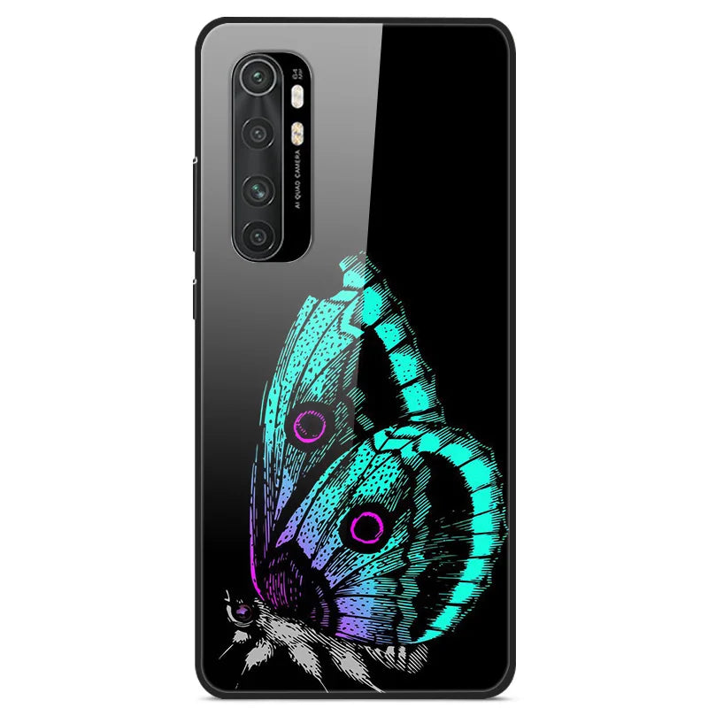 For Xiaomi Mi Note 10 Lite RU 6 GB 128 GB Case Tempered Glass Hard Back Cover For Xiaomi Mi Note 10 Lite Case Note10 Lite Fundas