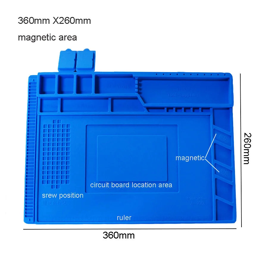 Silicone Soldering Mat Pad Desk Platform  for Welding Station Iron Phone PC  Repair Magnetic Heat Insulation No Lead S-160