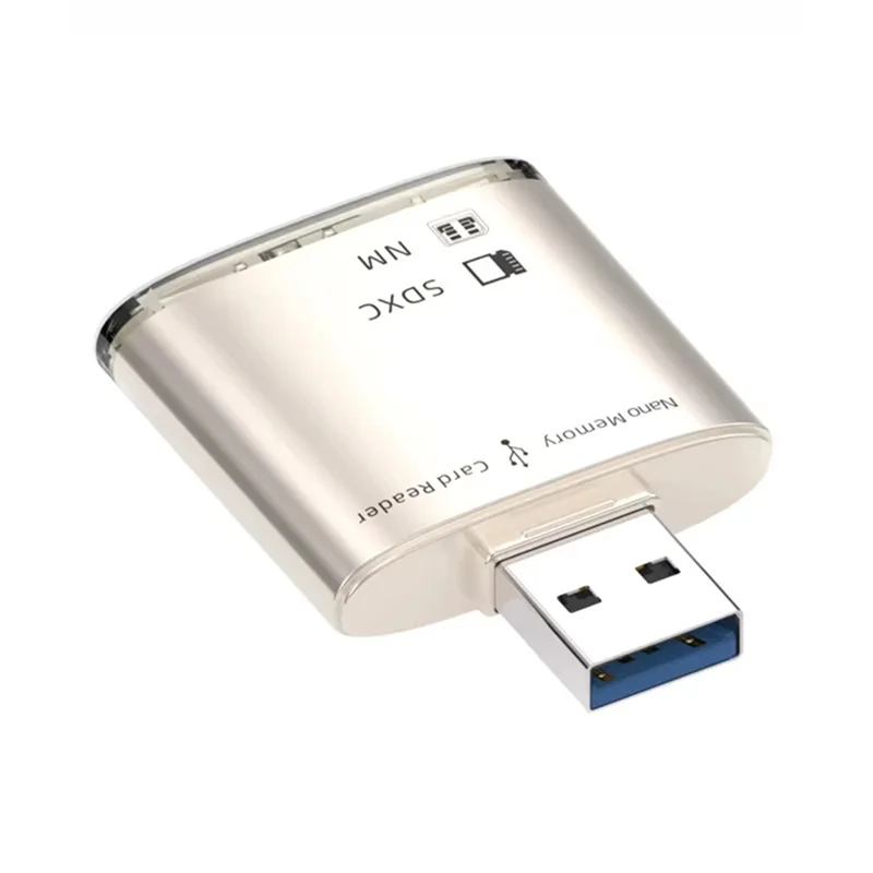 CABE-USB 3.0 SD SDXC Card Reader 8GB-128GB For Huawei NM Nano Memory Card Write Adapter PC Laptop Converter Extend Gold