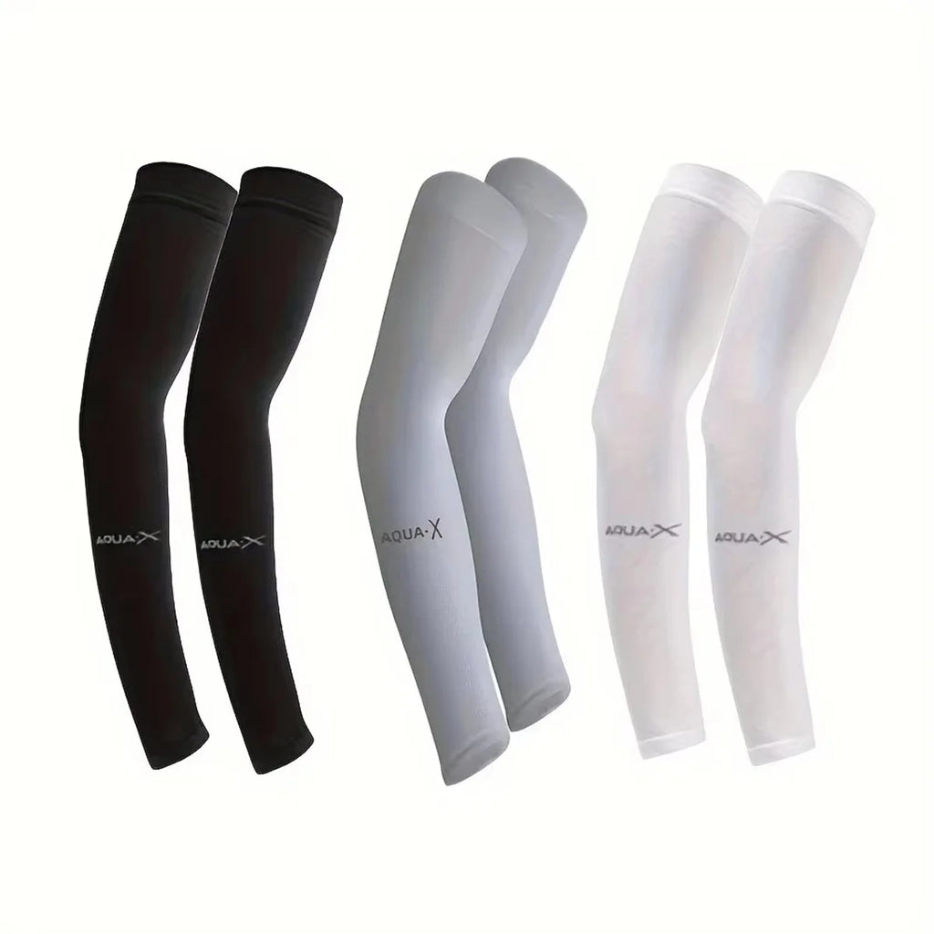3pcs Unisex Ice Silk Arm Sleeves for Summer Sun Protection Outdoor Cycling UV Protection Cooling Men's Women's Gloves