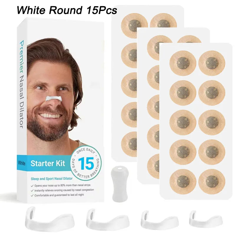 15/30days Magnetic Nasal Breathing Dilators Starter Kit for Nose Improve Sleep Quality Snoring Anti Snoring Sleep Mouth Tape