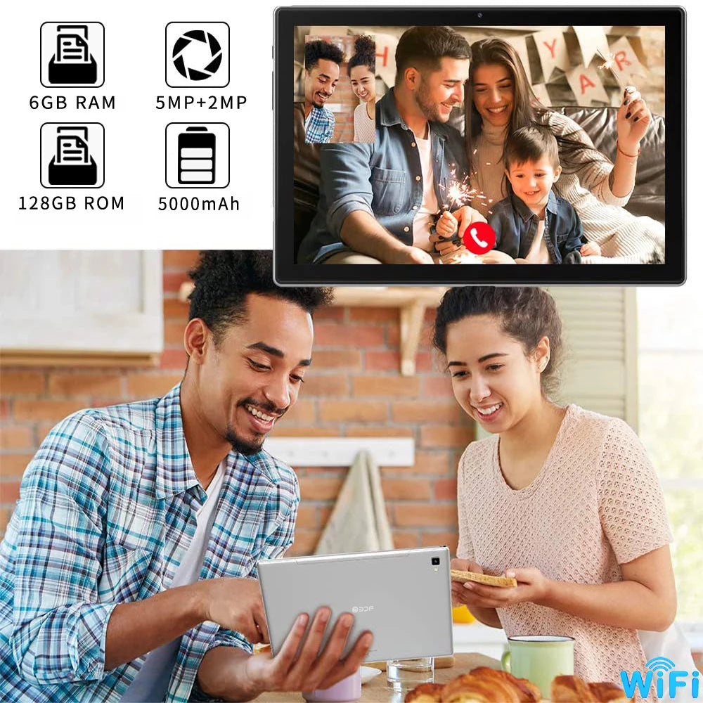 2025 New 10.1 Inch Android Tablet Octa Core 6GB RAM And 128GB ROM Dual SIM WiFi 4G LTE Network AI Speed-up Google Play Tablet PC