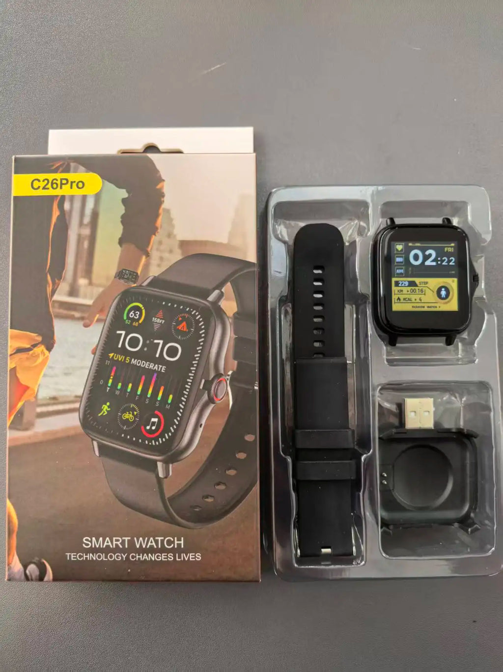 HOMEFISH Smart Watch Android Phone 1.44''Inch Color Screen Bluetooth Call Blood Oxygen/Pressure Monitoring Smart Watch Women Men