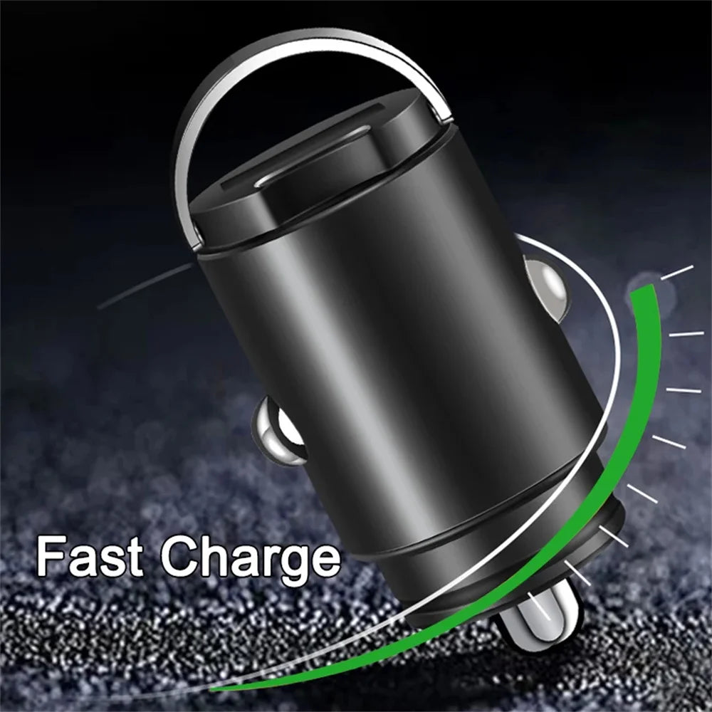 200W Mini Dual Ports USB Car Charger Lighter Fast Charging Car Phone Charger Adapter for iPhone 13 12 Xiaomi Huawei Samsung