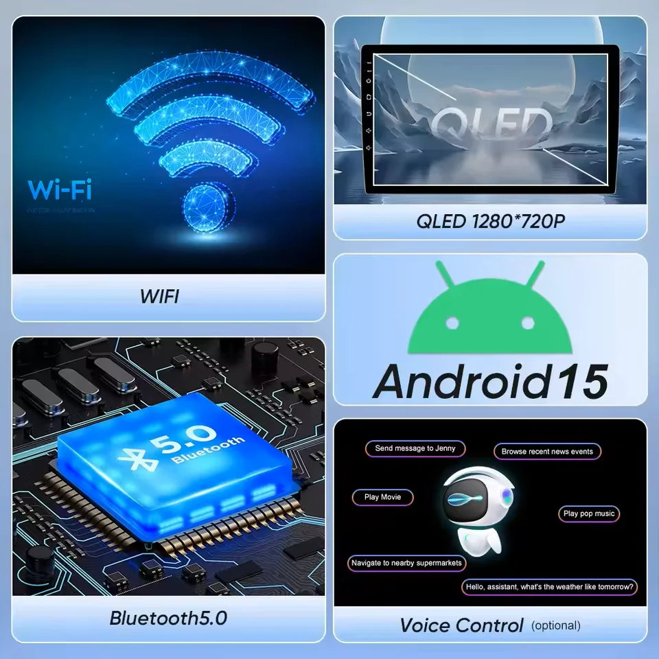 Car Android For Toyota Fortuner 2 SW4 2015-2022 Auto Radio Video Multimedia Player GPS Navigation In-cell QLED Screen 4G 2DIN