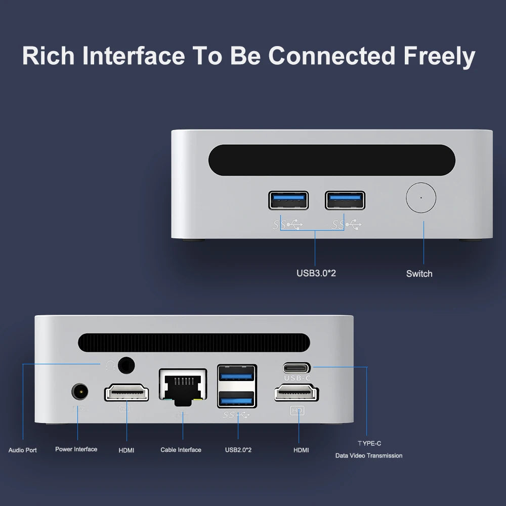 2025 GenMachine New Mini PC Ren4000 4700U AMD Ryzen7 4700U CPU  2.0GHz Up to 4.1GHz Windows 10/11 DDR4 64GB WiFi6 NUC gaming pc