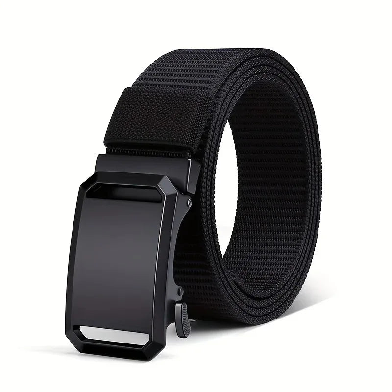 New Business Leisure Style Men's  Automatic Buckle Canvas Belt Durable Quick-Release Belt Outdoor Workwear Waist Belt ﻿