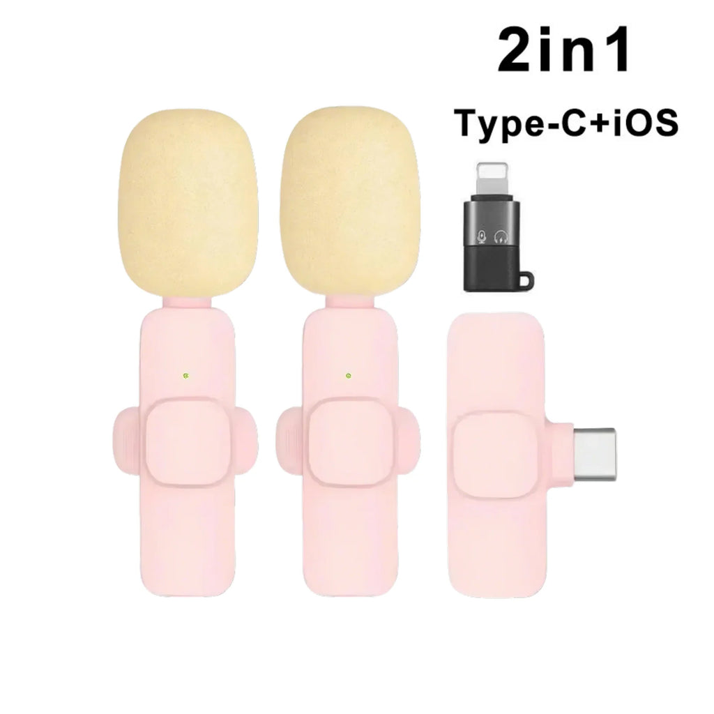 Basix Mini Lavalier Microphone Portable Audio Video Recording Mini Lapel Mic Wireless Microfone for IPhone TypeC ipad Game Phone