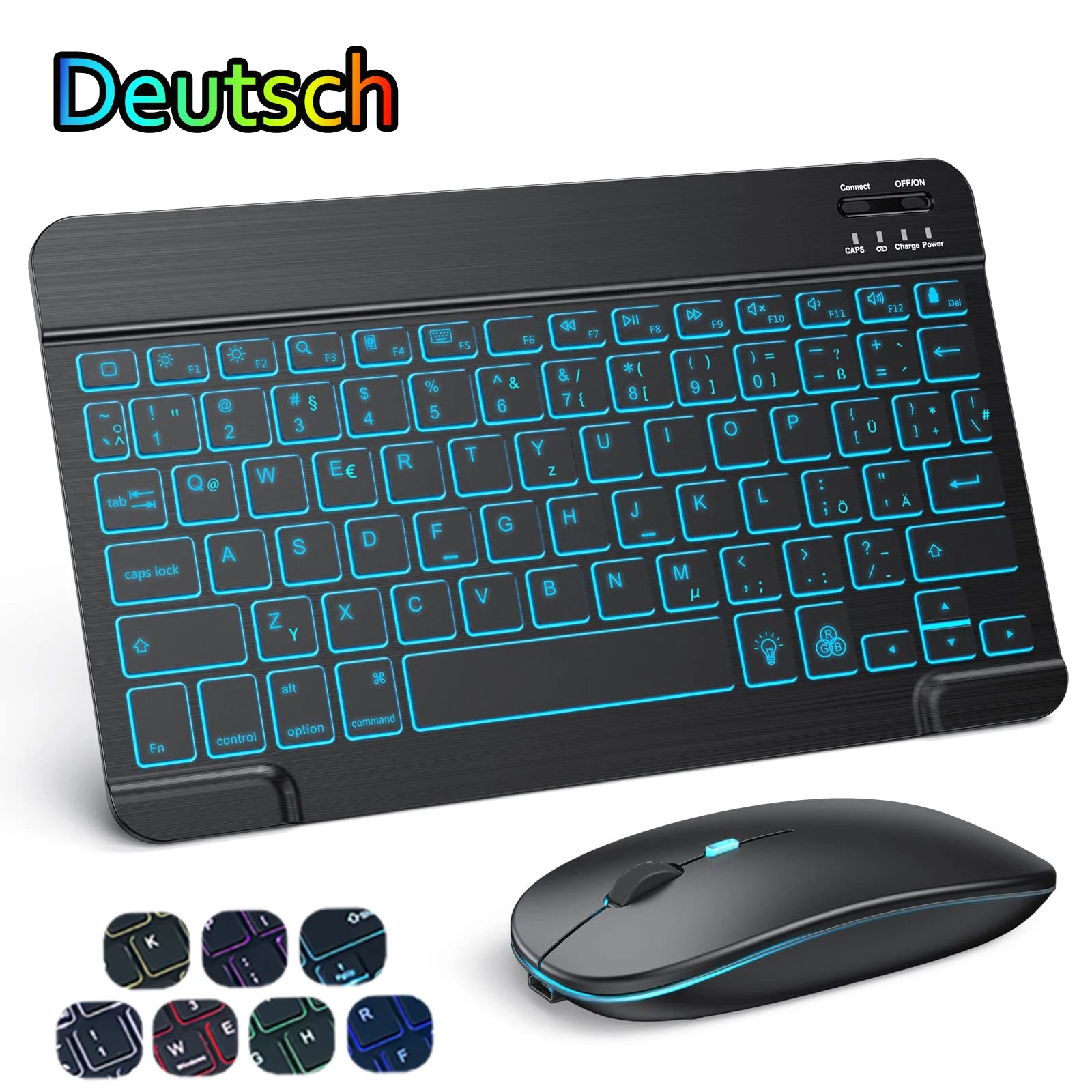 10 inch Backlit For iPad Keyboard and Mouse Backlight Bluetooth Keyboard For IOS Android Windows Wireless Keyboard and Mouse