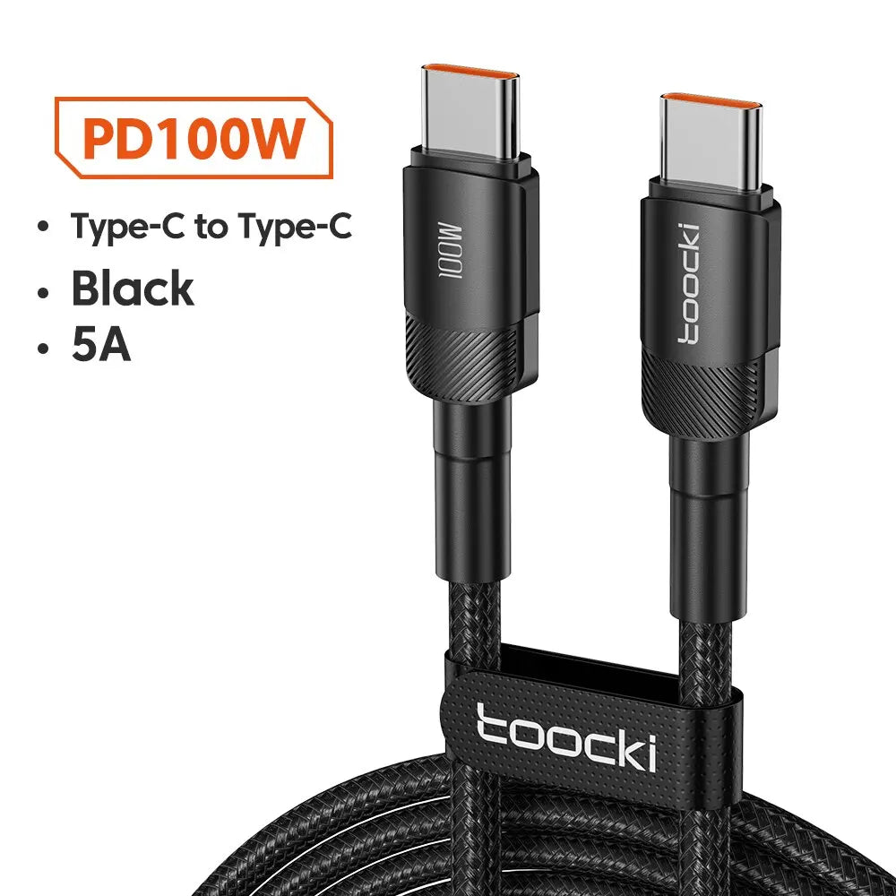 Toocki USB Type C Cable Fast Charging USB C Charger Cord For iPhone 15 14 13 12 11 Huawei P40 P30 Realme Oppo Oneplus Power Bank