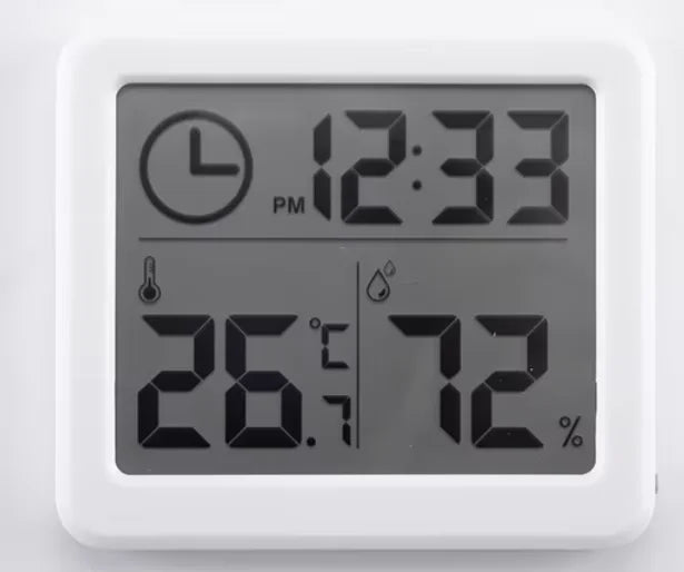 Large LCD Screen Digital Temperature Humidity Table Clock Automatic Monitoring Multifunction Electronic Desk Clock