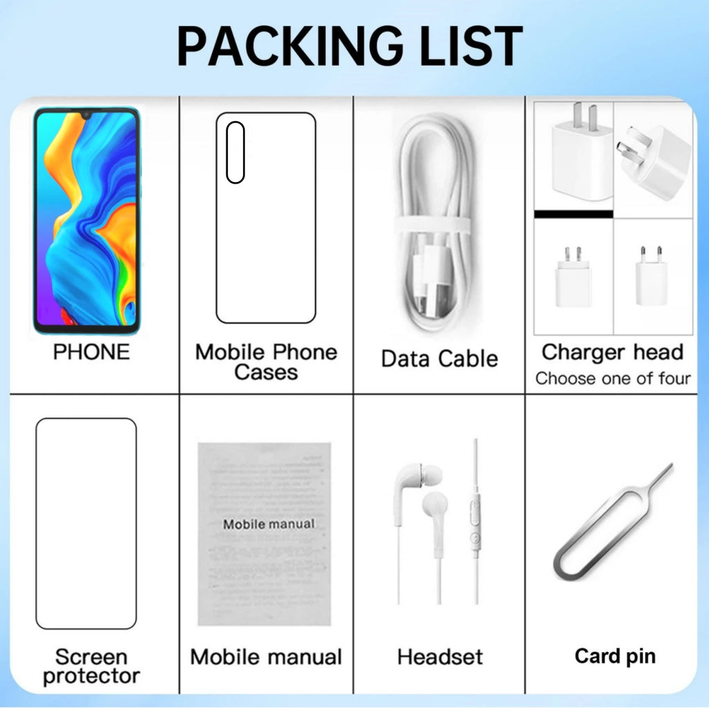 HUAWEI P30 Lite Global Smartphone Android 6.15 inch 128GB ROM 4GB RAM 48MP+32MP Cell phone Google Play Unlocked Mobile phones