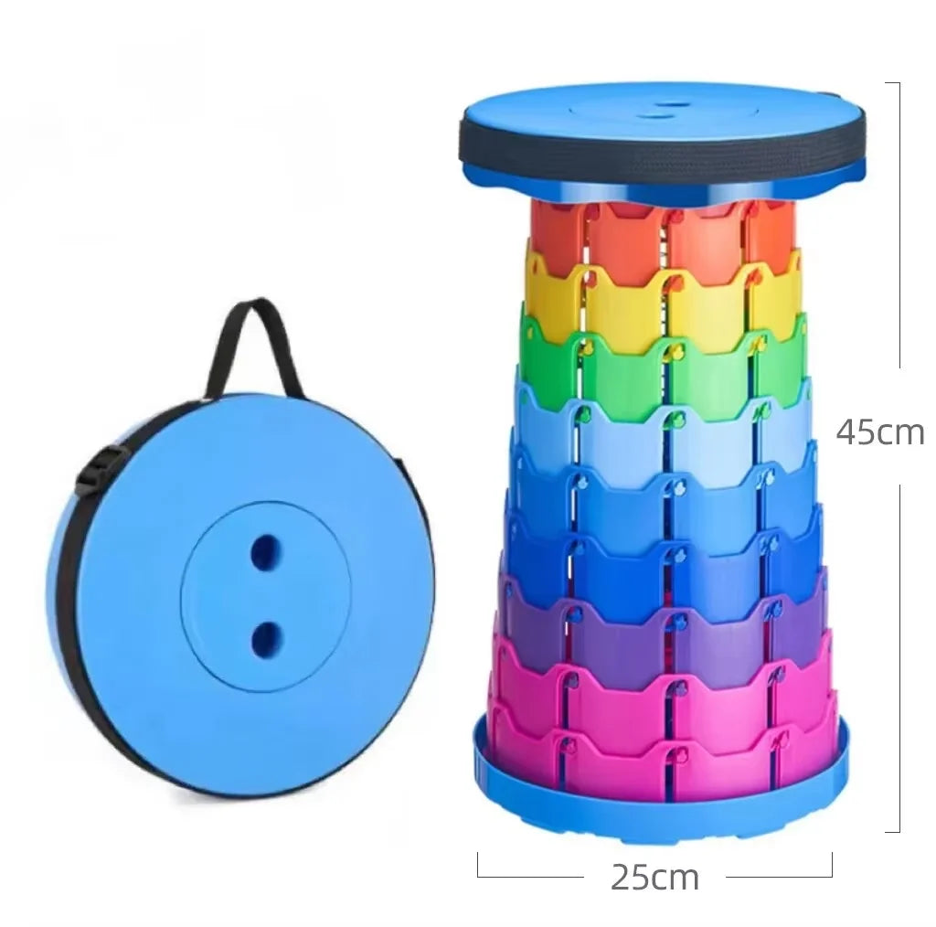 Retractable Foldable Stool Chair for Outdoor Camping, Compact Lightweight Aluminum Fishing Bench with Storage Bag, High Strength