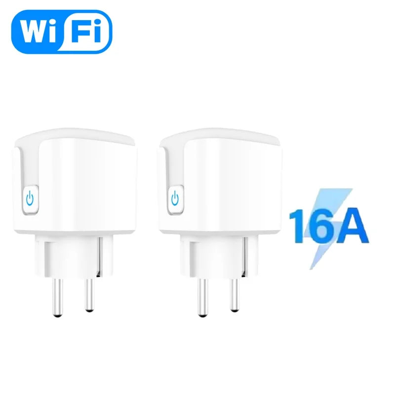 Tuya Smart Socket EU16A/20A Wifi Smart Plug With Power Monitoring Smart Life APP Remote Control Support Google Assistant Alexa