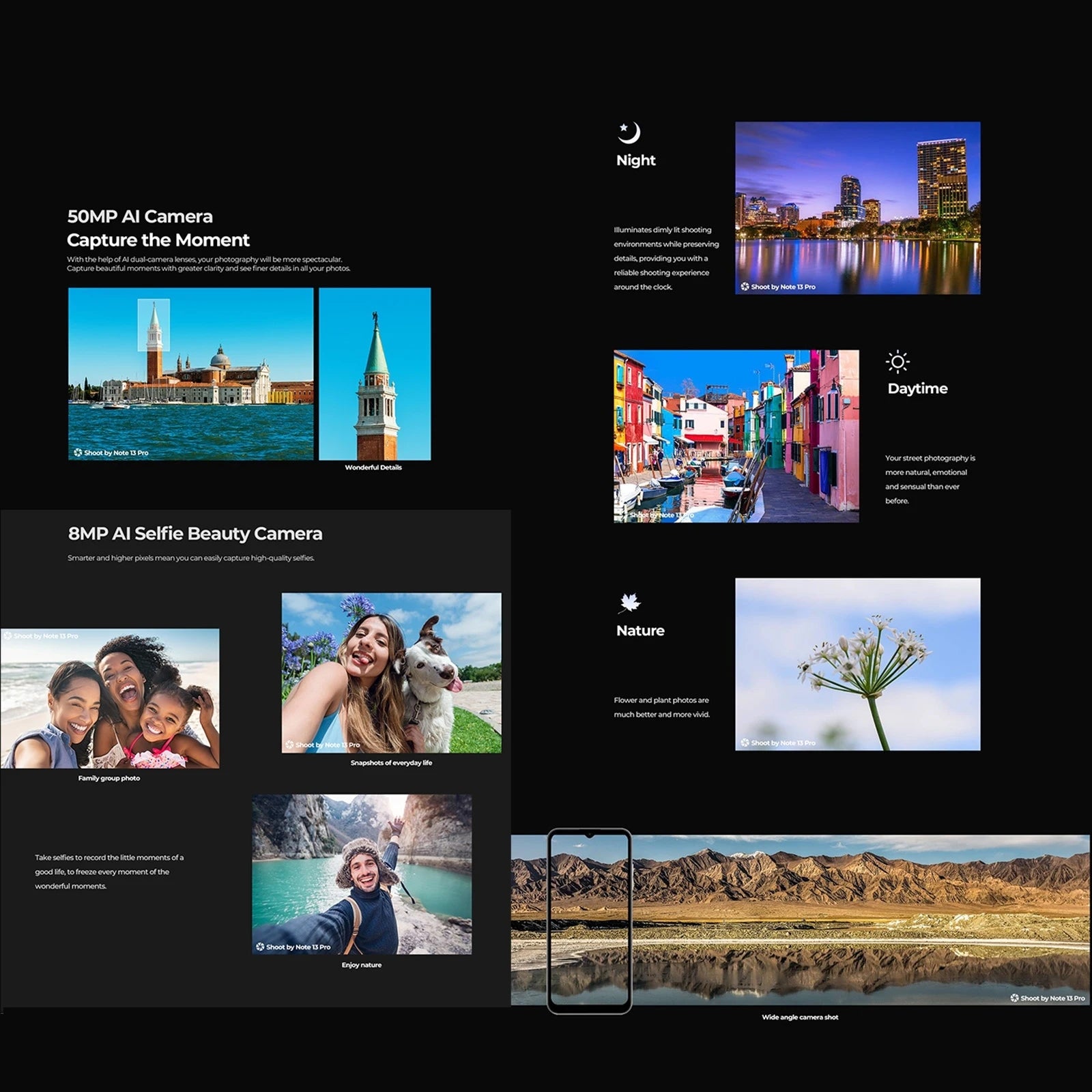 HOTWAV Note 13 Pro Smartphone 16GB+256GB 6.6'' HD+ Display Android 13 Octa-Core Mobile 50MP Camera 5160mAh 18W NFC Cellphone