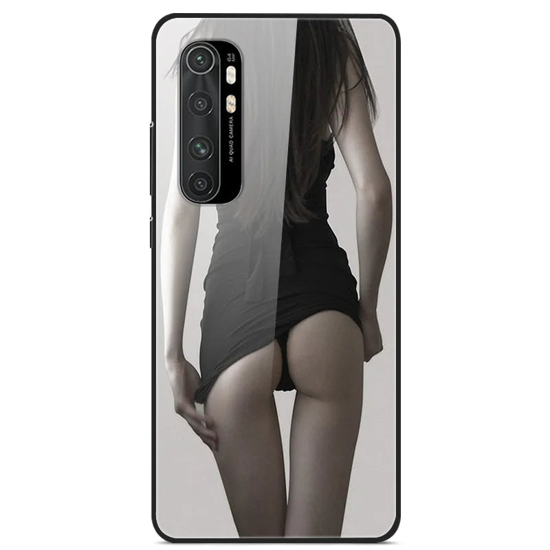 For Xiaomi Mi Note 10 Lite RU 6 GB 128 GB Case Tempered Glass Hard Back Cover For Xiaomi Mi Note 10 Lite Case Note10 Lite Fundas