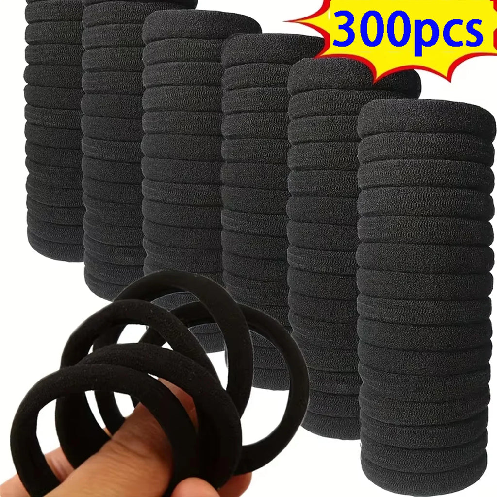 50/100/200pcs Women Girl Mixed Colors Hair Bands Basic Hair Ties Elastic Headband Simple Hair  Accessories Ponytail Holder
