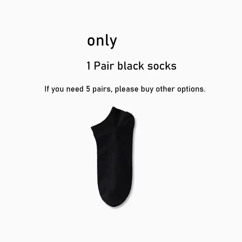 1/5/10 Pairs Comfortable Men's Women's Socks Casual Short Solid Color Spring Summer Boat Sock Fashionable Round Neck Ankle Socks