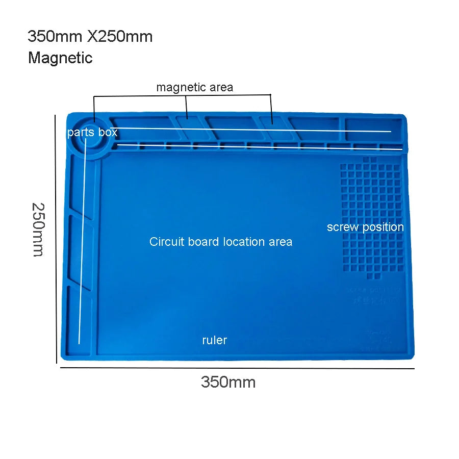 Silicone Soldering Mat Pad Desk Platform  for Welding Station Iron Phone PC  Repair Magnetic Heat Insulation No Lead S-160