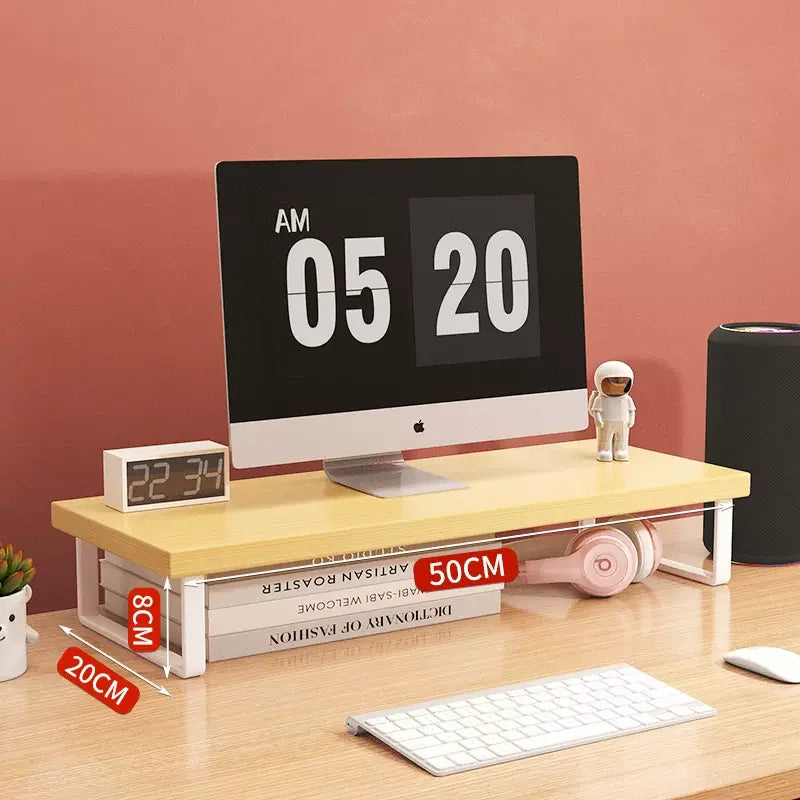 30/40/50cm Monitor Raised Shelf Office Laptop Bracket Desktop Computer  Stand Desktop Rack Home Storage Holders Organizer