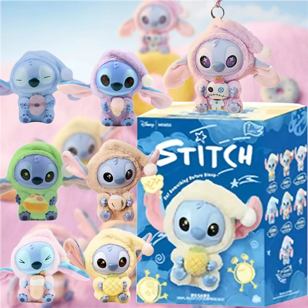Miniso Stitch Eat Something Before Sleep Disney Blind Box Mystery Bag Vinyl Plush Doll Toys Pendant Surprise The Monsters Gifts
