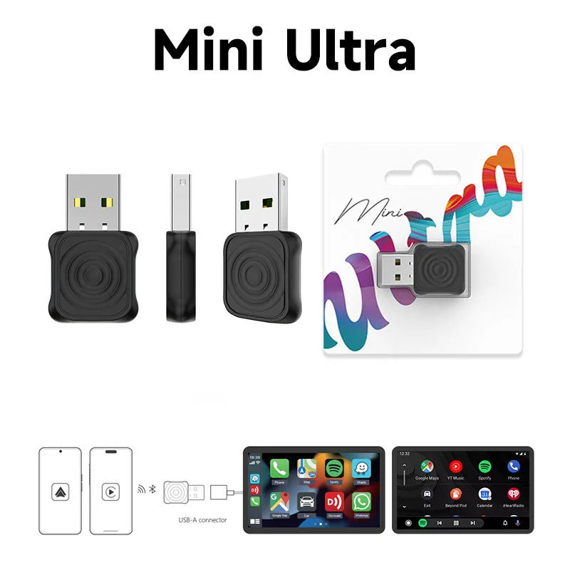 Mini Ultra Car Smart Box - Convert Wired CarPlay/Android Auto to Wireless for Original Vehicles  Wireless Carplay