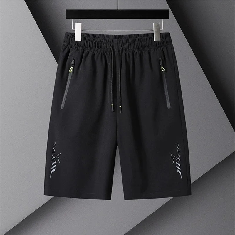 Summer Men's Sport Shorts Cool Sportswear Running Shorts Casual Bottoms Gym Fitness Training Jogging Short Pants Men Black Gray