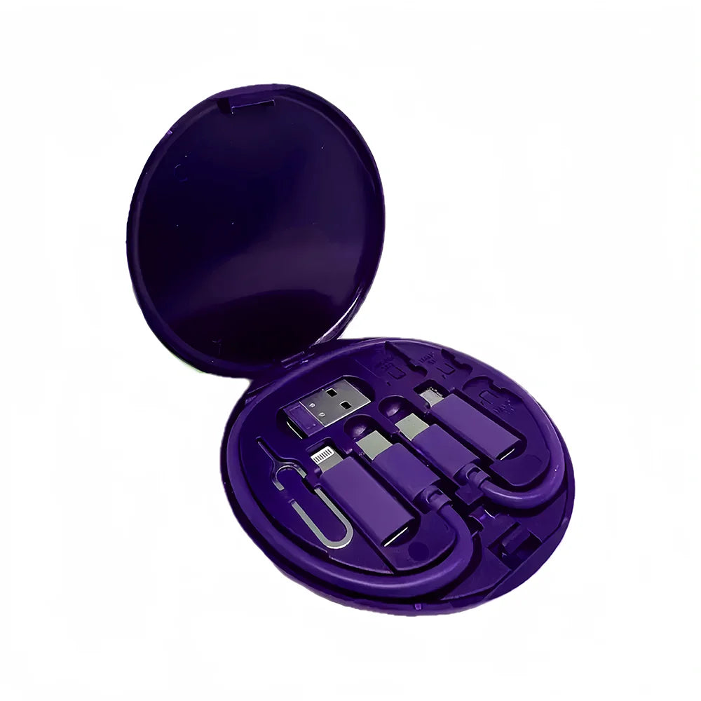 NNBILI 60W Type-C To USB C To Micro To iP Fast Charging Cable Adapter Kit for IPhone 14 15 13 11 OTG Converter Multi Storage Box