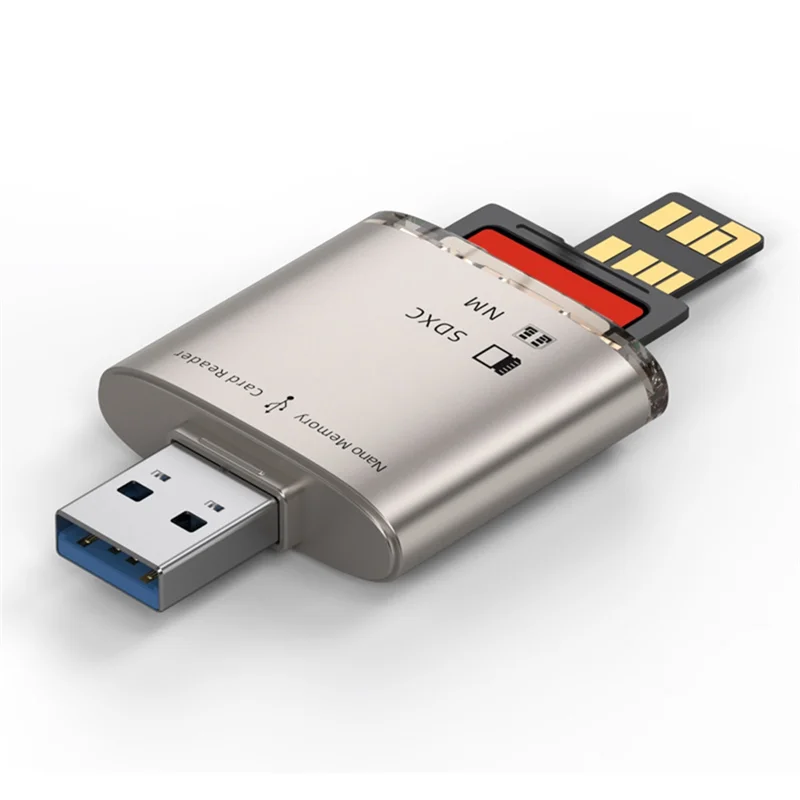 CABE-USB 3.0 SD SDXC Card Reader 8GB-128GB For Huawei NM Nano Memory Card Write Adapter PC Laptop Converter Extend Gold