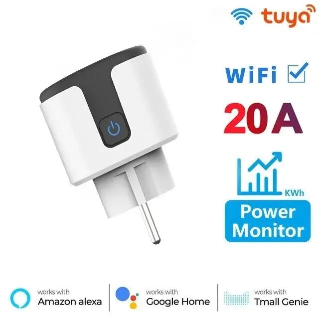 Smart Plug WiFi Socket EU 16A/20A With Power Monitor Timing Function Tuya Smart Life APP Works With Alexa Google Home