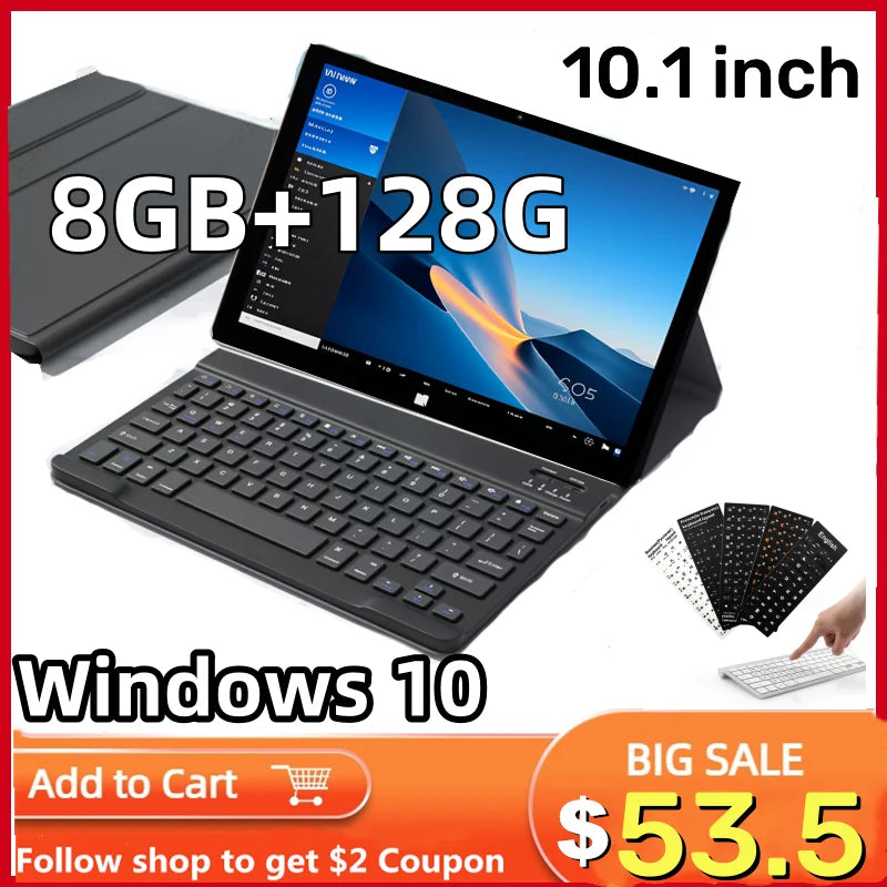 Top Sales 10.1'' Windows 10 Tablet PC AR10 RAM 8GB 128GB ROM WIFI Quad Core WIFI Dual Camera 1280*800 Touch Screen USB 3.0
