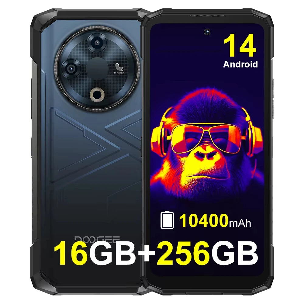 DOOGEE Fire 6 Thermal Imaging Rugged Smartphone 16GB(6+10) 256GB 6.56" Display 50MP Camera 10400mAh/18W Android 14 Cellphone