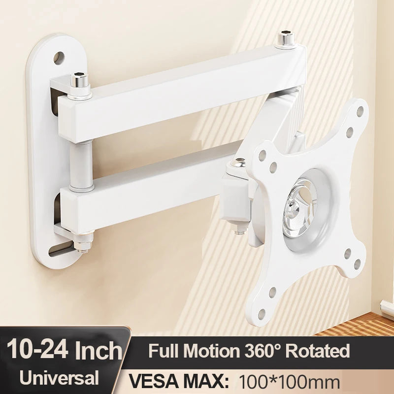 20° tiltable TV Wall Mount Bracket 360° Rotated Holder Universal TV Mounts for 14-24'' Computer Monitor Stand Monitor Flat Panel