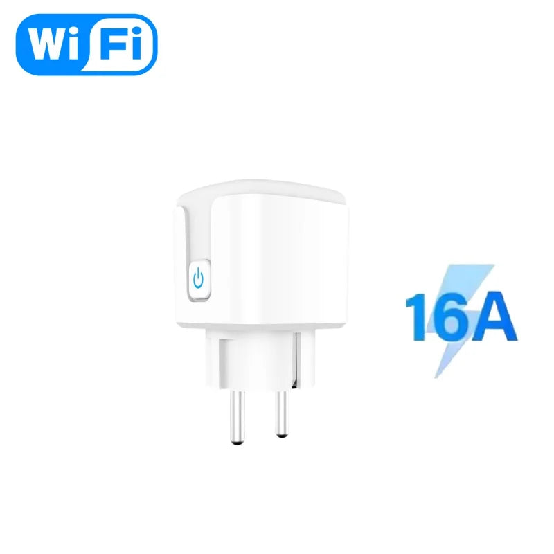 Tuya Smart Socket EU16A/20A Wifi Smart Plug With Power Monitoring Smart Life APP Remote Control Support Google Assistant Alexa