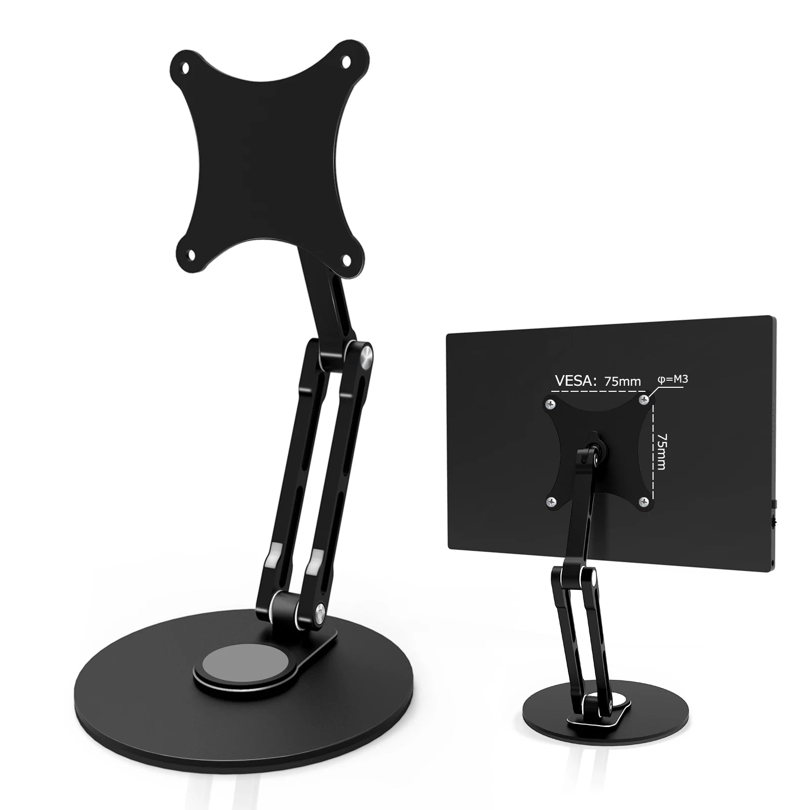 Bimawen 4.5inch-15.6inch VESA Protable Monitor Stand 75mm VESA Monitor Desk Mount Single Monitor Stands Freestanding fits