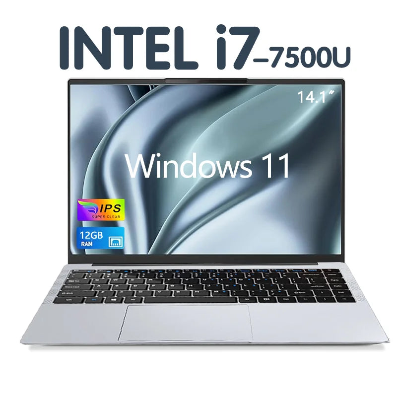 2025 Office Laptop Windows 11 intel core i7-7500U/intel Atom x7 A3950 14.1"  Notebook Computer 1920*1080P  12GB RAM 1/2TB SSD