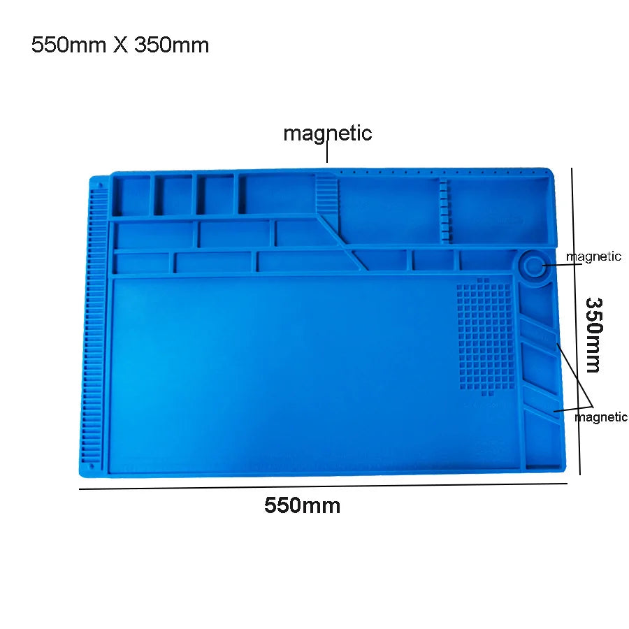Silicone Soldering Mat Pad Desk Platform  for Welding Station Iron Phone PC  Repair Magnetic Heat Insulation No Lead S-160