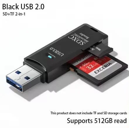 2 IN 1 USB 3.0 /USB 2.0 Card Reader SD TF Card Memory Card Reader High Speed Smart Card reader Adapter For PC Laptop Accessories