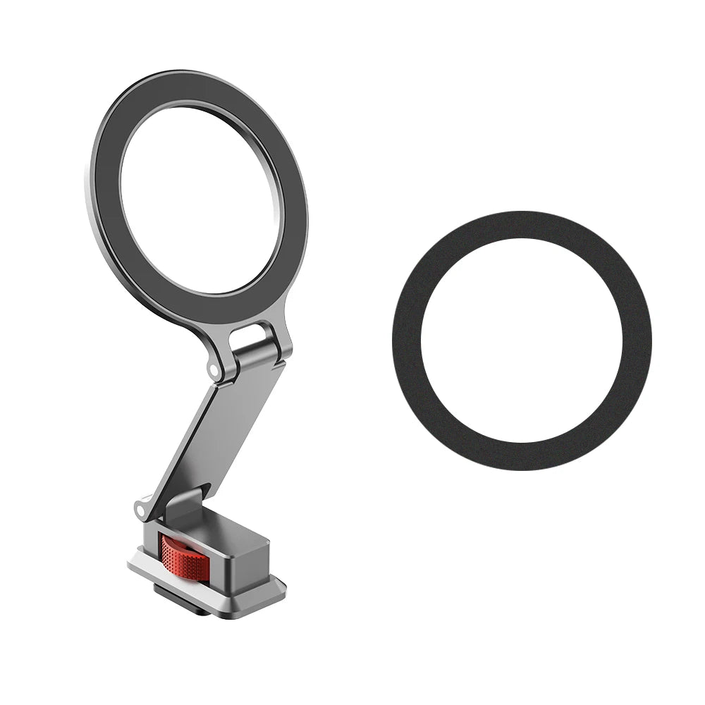 Flymile Magsafe Metal Magnetic Fixed Phone Holder Foldable Cold Shoe Tripod Adapter Teleprompter Stand For iPhone 16 15 14 13 12