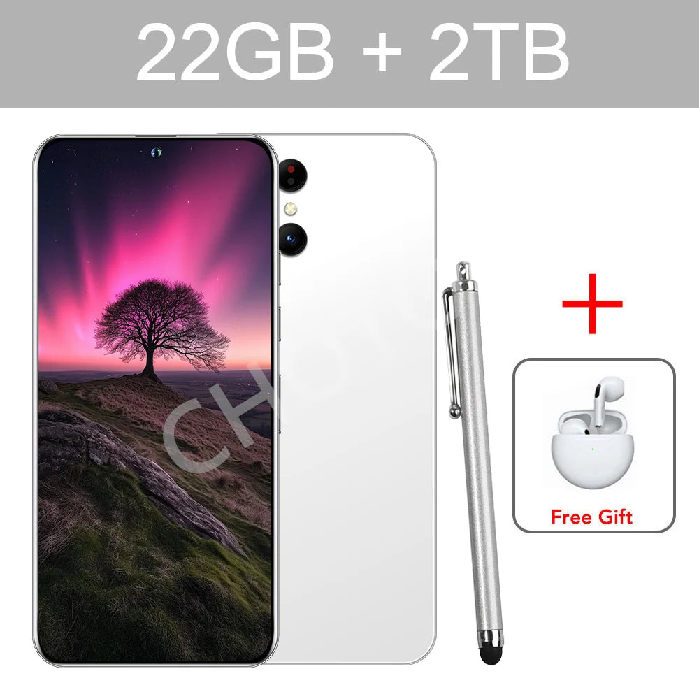 Screen Protector For SMS25 Ultra Mobile Phones 22GB+2TB Cell Phone Tempered Glass Film For Android Smartphone 7.3''HD Cellphone