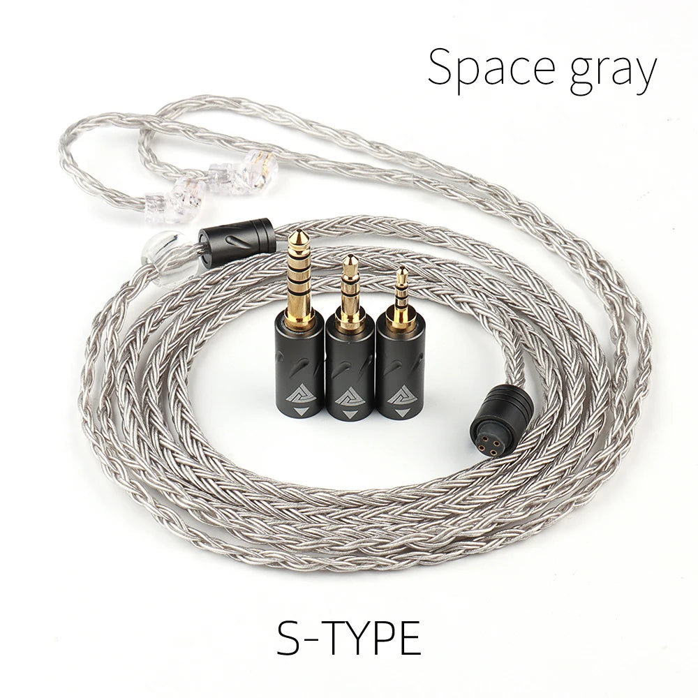 QKZ Q1 MAX 16 Stand 352 Cores Earphones Upgrade Cable 3 in 1 Silver Plated MMCX QDC KZ C Pin for QKZ HBB ZXT AS16 PRO ZSN PRO X