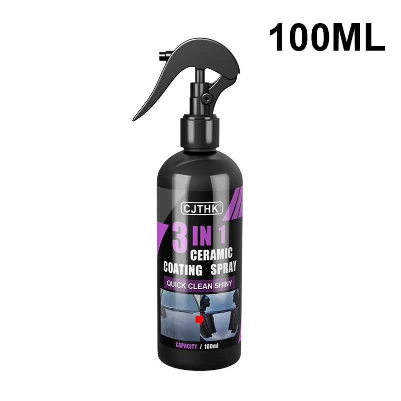 3 in 1 Car Ceramic Liquid Coating Spray Nano Crystal Hydrophobic Layer Polishing Agent High Gloss Paint Protection Wax Car Care